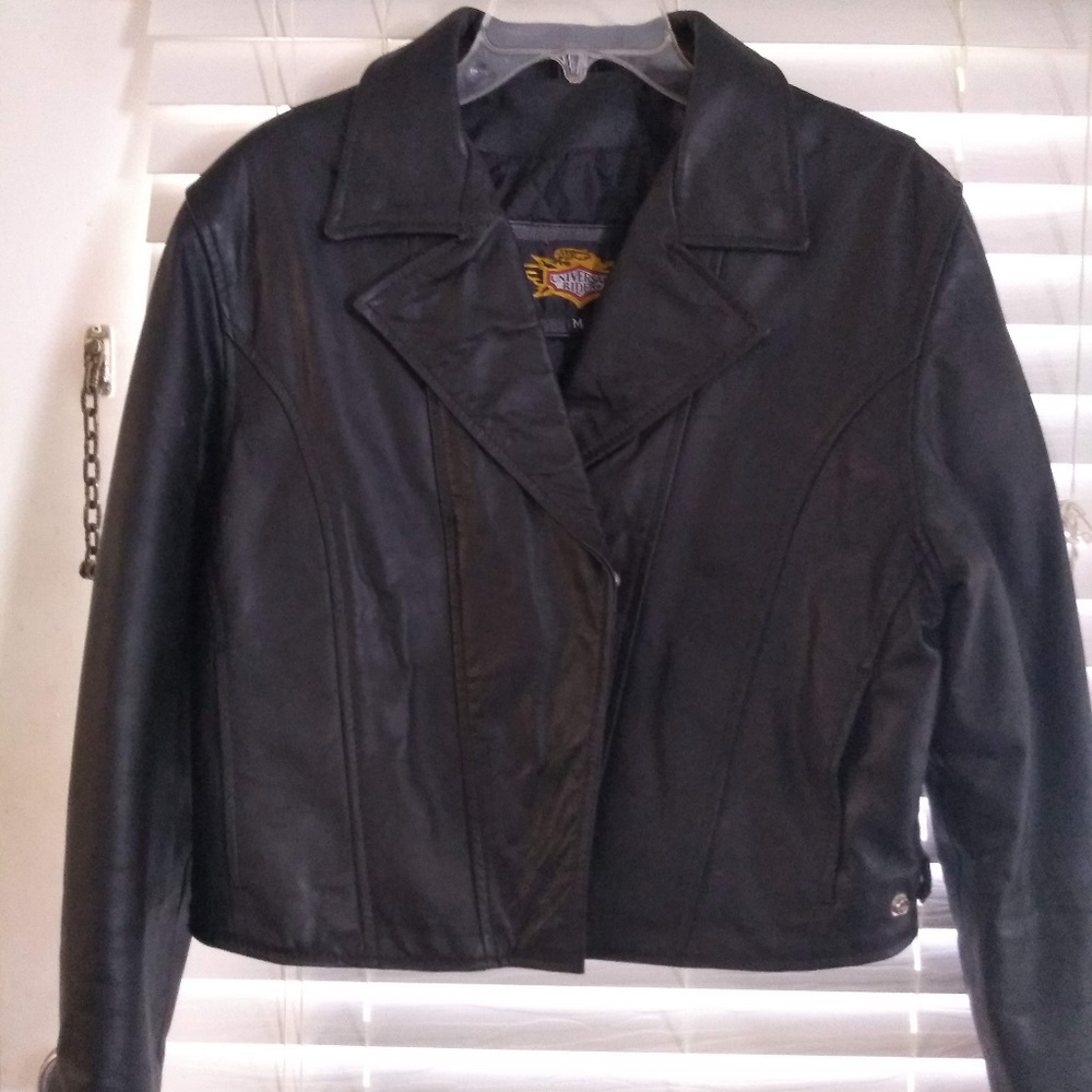 Universal Rider Ladies Black Biker Jacket sz M